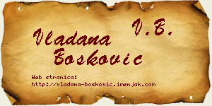 Vladana Bošković vizit kartica
